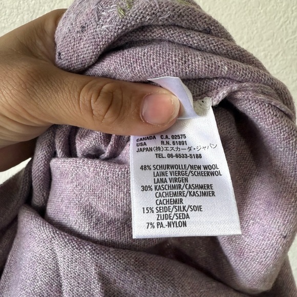 Escada Wool/Cashmere/Silk Blend Knit Short Sleeve Sweater Size US 4 - Picture 4 of 6